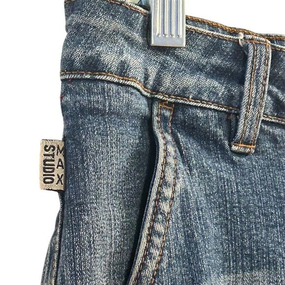Max Studio Women's Ankle Jeans Size 12 Blue Dark Wash Cuffed Hem - Picture 8 of 15